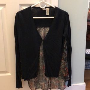 Anthropologie hi-lo navy sheer back cardigan